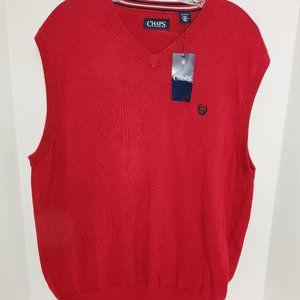 NWT Men's CHAPS RALPH LAUREN Red V-Neck Sweater Vest XL